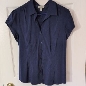 Dressbarn Navy Button Down Shirt